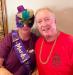 Terry & Rick getting into the Mardi Gras in August spirit at Jim Long party at Beach Barrels.